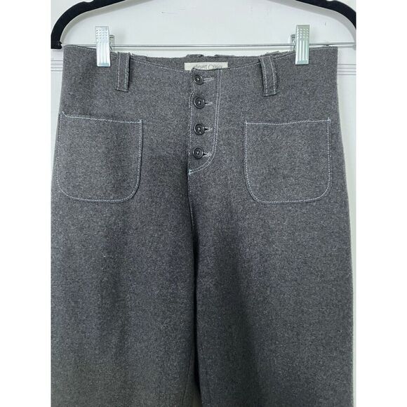 Margaret O'Leary Gray Felted Wool Wide Leg Artsy Fully Lined Pants Size 6 - Picture 3 of 7